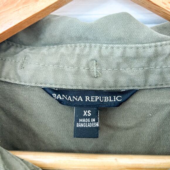 Banana Republic Olive Green Oversized Shirt Jacket EUC Size XS Cotton Twill - Picture 5 of 8